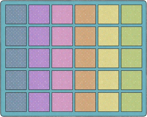 Miniatura 12 de Flagship Carpets Happy Squares Pastel - Alfombra educativa de área para aula en colores pastel para niños y maestros, calidad duradera