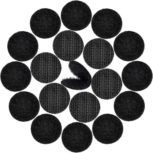 DFYOUHOME® 128 pares de puntos autoadhesivos redondos de 1 pulgada de gancho y bucle con cinta adhesiva impermeable en la parte trasera de tira de