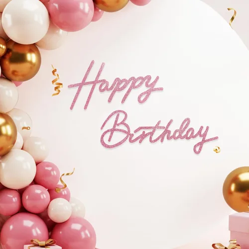 Miniatura 44 de TONIFUL Cartel de feliz cumpleaños para telón de fondo, pancarta de fieltro negro, incluye pegamento de puntos, perfecto para telón de fondo