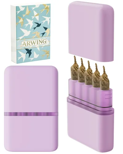 Miniatura 16 de Caja de almacenamiento con 5 agujeros a prueba de olores para conos pre-enrollados tamaño King, caja para 5 cigarrillos de tamaño regular, pequeño