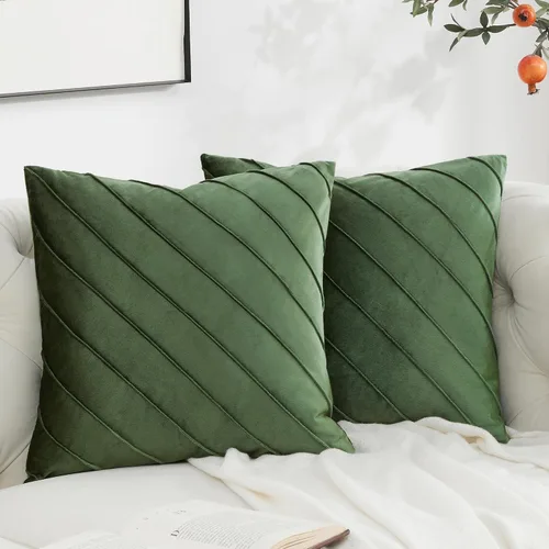 Miniatura 17 de GIGIZAZA Fundas de almohada decorativas de terciopelo de 16 x 16 pulgadas, juego de 2 fundas de almohada color naranja tostado para sofá, fundas