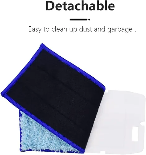 Miniatura 6 de Almohadilla de trapeador húmedo lavable y reutilizable de repuesto compatible con iRobot Braava Jet 240, 241, 244, 245, 250 Robot, azul, paquete