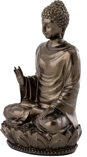 Miniatura 2 de Figura decorativa de Buda Shakyamuni de 3" pequeña Top Collection. Resina con acabado en bronce.