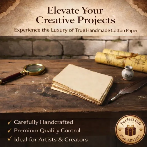 Miniatura 6 de Papel de acuarela hecho a mano de 8 x 6 pulgadas, 50 hojas de 5.29 oz/m² con borde grueso, papel 100% algodón virgen, papel de acuarela mixto