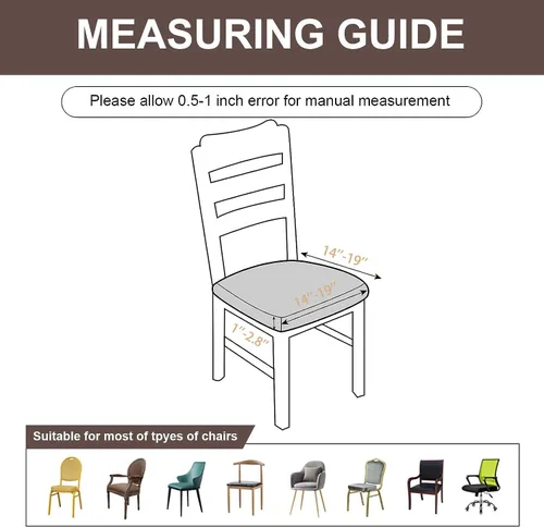 Miniatura 3 de Fundas de asiento para silla, juego de 6, fundas elásticas negras para silla de comedor cuadradas, extraíbles y lavables, protector de asiento