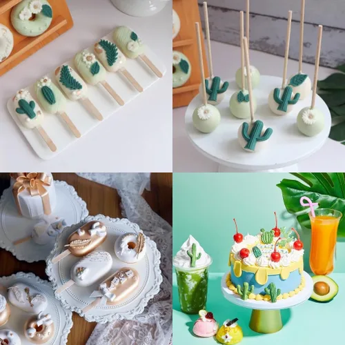 Miniatura 2 de Molde de silicona para fondant de cactus, molde de pastel hawaiano, moldes de chocolate para azúcar y goma de mascar, decoración de cupcakes, Molde
