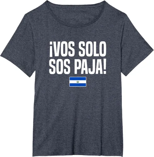 Miniatura 82 de Camiseta Vos Solo Sos Paja Salvadoran Slang Bandera de El Salvador, Negro