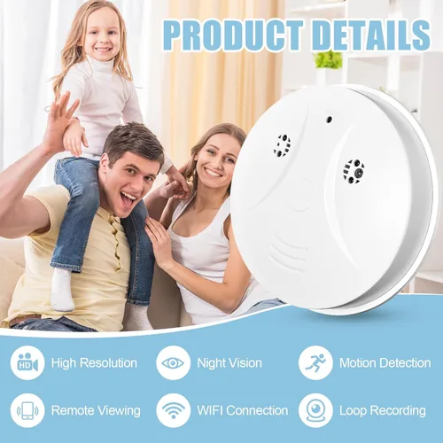 Miniatura 2 de Cámara WiFi para interiores con montaje en techo visible 1080P HD - para monitoreo de mascotas y ancianos, diseño redondo, sin detección de humo