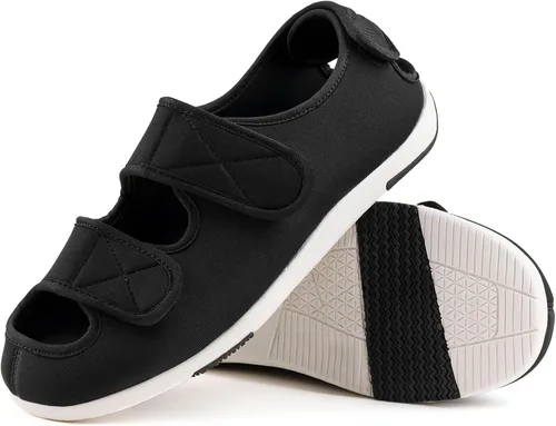 Miniatura 7 de RockDove Pantuflas diabéticas ajustables de 3 correas para hombre 8