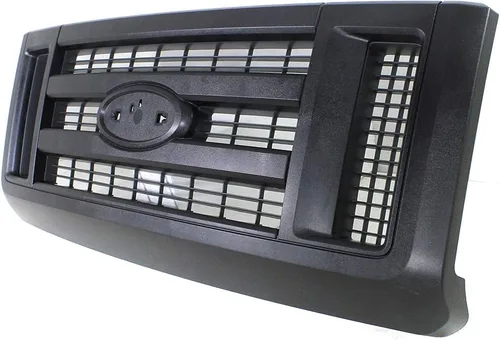 Miniatura 3 de Evan Fischer Conjunto de rejilla compatible con Ford E-150 2008-2014, se adapta a Ford E-250 2008-2014 pintado negro y rejilla de plástico insertado