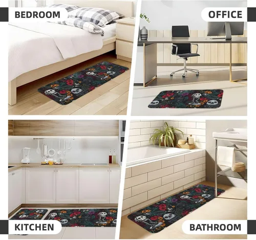 Miniatura 4 de Tropical Robot Print Kitchen Mats for Floor 2 Piece - Anti Fatigue Mats for Kitchen Floor, Non Slip Washable Rugs Home Decor