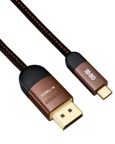 Miniatura 7 de Zeskit X-Tech - Cable USB-C a Displayport 2.1 con certificación bidireccional de 80 Gbps 16K, DP2.1 DP80 (3 pies/3.3 ft)