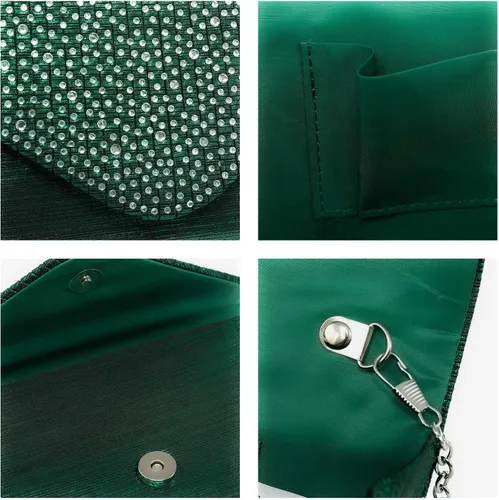 Miniatura 5 de Dasein Bolso de mano de satén esmerilado para mujer, bolso cruzado para fiesta, graduación, boda, sobre