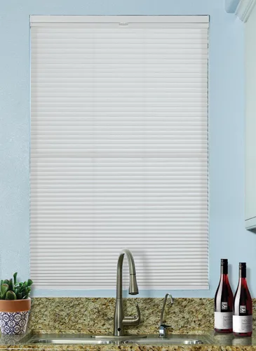 Miniatura 8 de BlindsAvenue Persiana Celular de Panal sin Cordón de Arriba hacia Abajo y de Abajo hacia Arriba, Celda Simple de 9/16", Filtrado de Luz, Blanco