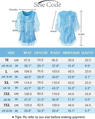 Miniatura 5 de SeSe Code Blusas de malla de manga 34, con volantes, para mujer, sueltas, holgadas y elásticas