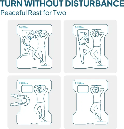 Miniatura 4 de Lost Horizon Colchón de aire para cama de camión con espuma, almohadilla de dormir autoinflable para tamaño matrimonial de 6 a 6.5 pies con saco