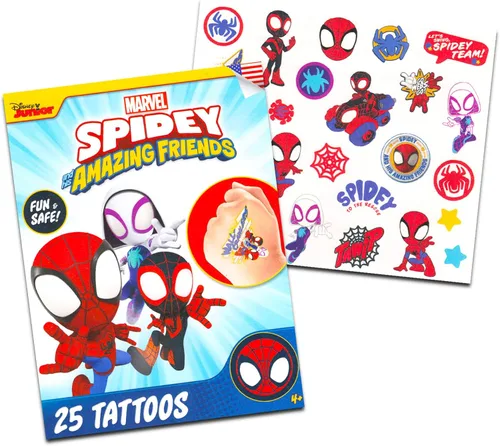 Miniatura 4 de Spidey and His Amazing Friends - Juego de batería de juguete para niños, paquete con juego de música de batería de Spiderman, tatuajes Spidey, más