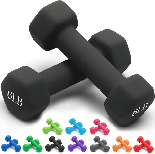 Miniatura 17 de Portzon Mancuernas con Pesos 10 Opciones de Colores Compatibles con Juego de 2 Mancuernas de Neopreno, 1-15 Libras, Antideslizantes, No se Ruedan