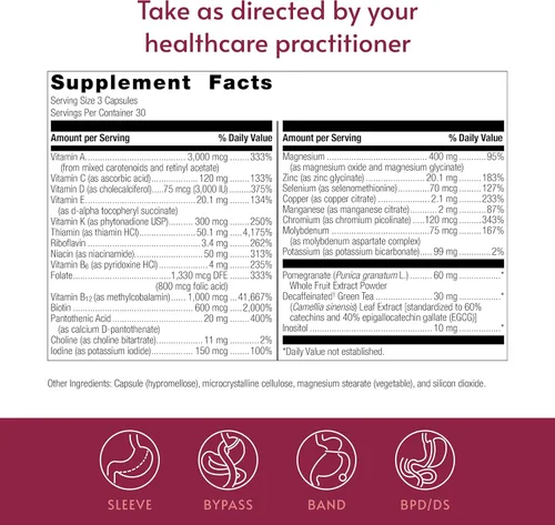 Miniatura 4 de Bariatric Advantage Ultra Multi sin hierro, multivitamínico diario de alta potencia para pacientes de cirugía bariátrica con 22 vitaminas