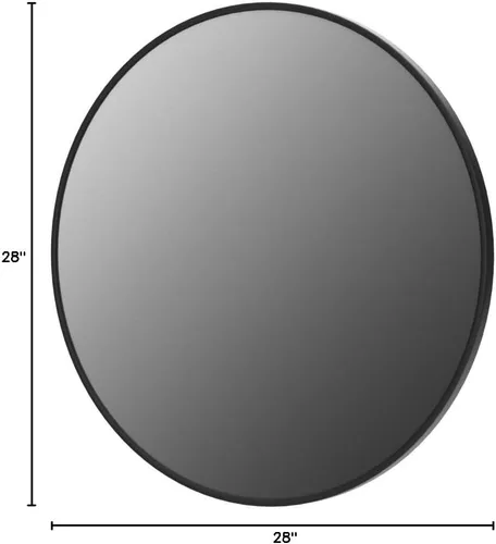 Miniatura 7 de Growsun Espejo redondo negro de 28 pulgadas, espejo circular montado en la pared para decoración de baño y sala de estar, paquete de 2