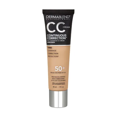 Dermablend Base de maquillaje CC Cream de corrección continua SPF 50+, base de cobertura completa y corrector de color, sin aceite 90N Medium