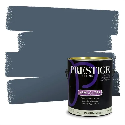 Miniatura 395 de Pintura Exterior + imprimación PRESTIGE, todo-en-uno, 1 galón, acabado mate, color comparable al Valspar* Royal Gray* VS151-Gris real