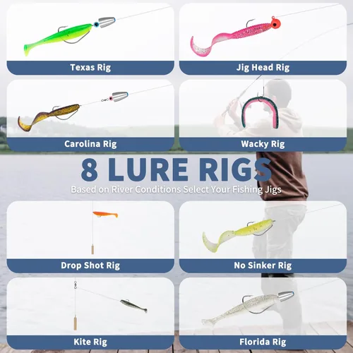 Miniatura 2 de WITOROR Fishing Lures, Tackle Box with Tackle Included, Crankbaits, Spoon, Hooks, Weights & Other Accessories, Fishing Bait Lure Gear Kit Gifts for