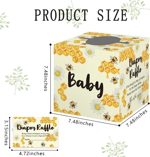 Miniatura 4 de Adivina cuántos panales juego para baby shower, 50 cuántas tarjetas y 1 caja, divertidas ideas de juegos de baby shower para niños o niñas