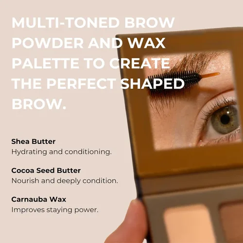 Miniatura 2 de INIKA Paleta de cejas orgánica. Color de cejas personalizado y cera para esculpir, rellenar y fijar cejas con resultados duraderos. Ingredientes