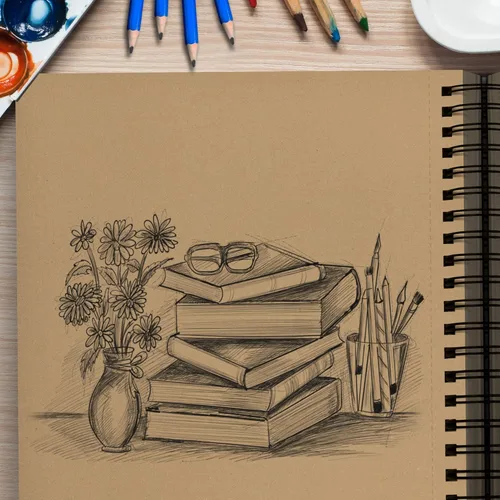 Miniatura 8 de 70 hojas de cuaderno de bocetos bronceado de alta calidad, 9 x 12 pulgadas, bloc de papel de dibujo encuadernado en espiral para bolígrafos de gel