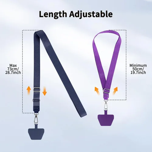 Miniatura 4 de CACOE Cordón para Teléfono 2 Piezas Correa de Cuello Ajustable Alargada, Cordones Multifuncionales con Parche para Teléfono Celular Compatibles