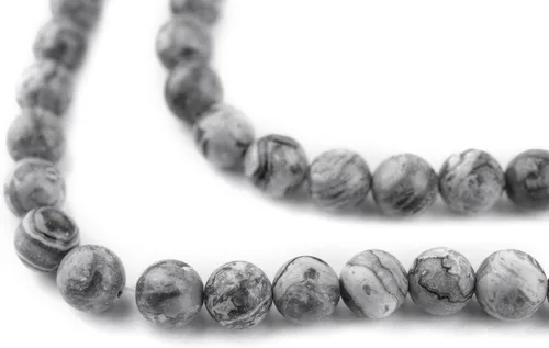 Miniatura 8 de The Bead Chest Cuentas de Jade Blanco Mate Redondas (8mm): Piedra Preciosa Orgánica Redonda Esférica de Energía con Poder de Sanación para Hacer
