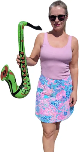 Miniatura 4 de Colorido saxofón infla de 22 pulgadas (3 colores), instrumento musical inflable para juego simulado, concierto, jazz, sesión de fotos, cabina