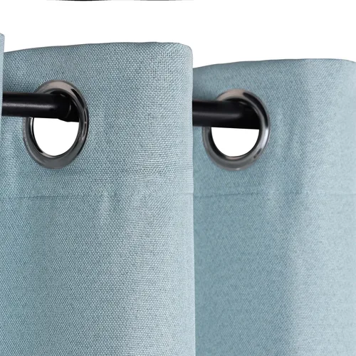 Miniatura 15 de Superior Juego de 2 cortinas opacas con textura de lino, par de paneles con aislamiento térmico con cabecera superior con ojales, cortinas clásicas