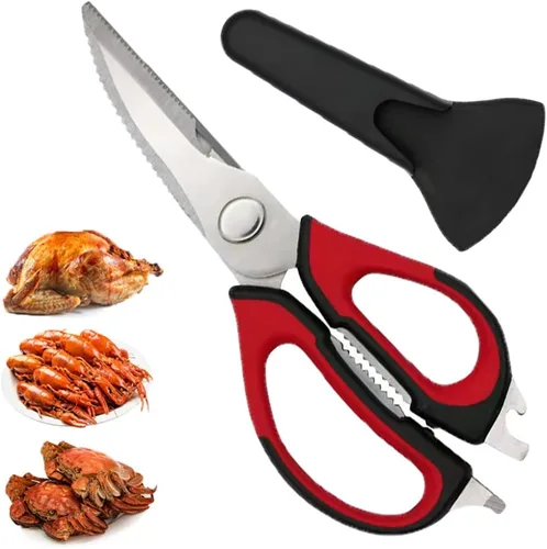 Tijeras de cocina multifunción que se separan para lavavajillas, tijeras de alimentos resistentes 6 en 1, fáciles de lavar con soporte magnético,