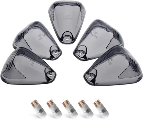 HERCOO Lente de luces de marcación de cabina de techo ahumado con bombillas LED, repuesto compatible con F150, F250, F350, F450, F550, Super Duty