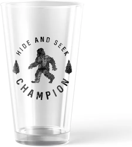 Miniatura 2 de Hide And Seek Champion - Vaso de pinta divertido Bigfoot Sasquatch Joke - Vasos divertidos para beber de 16 onzas, vasos sarcásticos frescos