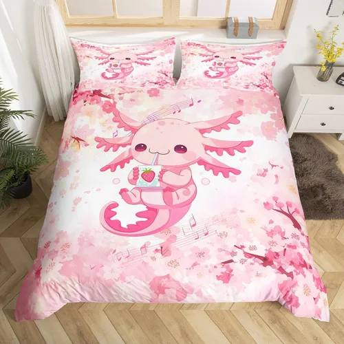 Miniatura 8 de Manfei Juego de funda de edredón de pingüino de dibujos animados para niños, tamaño King, bonito juego de ropa de cama de animales de poste ártico