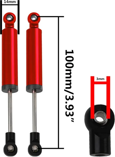 Miniatura 6 de 4 piezas de amortiguadores de choque para coche RC, amortiguadores de resorte interno, piezas de actualización compatibles con Axial SCX10 Traxxas