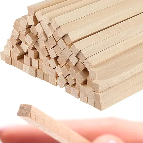 Miniatura 11 de 40 varillas cuadradas de tilo de 12 pulgadas, tacos de madera sin terminar de 1/4 pulgadas x 12 pulgadas para manualidades, varillas de madera