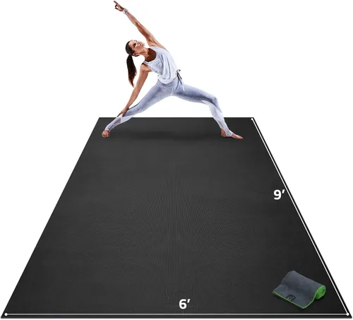 Gorilla Mats Alfombra de yoga extra grande premium – 9x6', 12x6', 15x6' (8 mm) extra gruesa y ultra cómoda, antideslizante, para hacer ejercicio