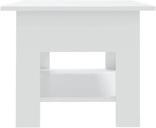Miniatura 5 de White Engineered Wood Coffee Table 40.2" Rectangular with Storage Shelf, Modern Matte Finish, Small Coffee Table for Living Room, Bedroom, Apartment