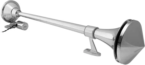 Miniatura 4 de Vixen Horns Bocina de tren para barco/camión/automóvil. Bocina de aire impermeable cromada doble trompeta + cubierta. Db súper fuerte. Acabado
