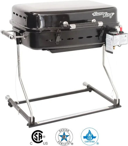 Miniatura 2 de Flame King - Barbacoa montada en remolque o RV YSNHT500 - Parrilla de gas para autocaravana - Superficie de cocción de 214 pulgadas cuadradas