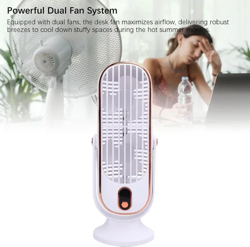 Miniatura 6 de Gonetre Ventilador de escritorio, ventilador de torre USB, enfriador de aire portátil, ventilador vertical, 5 velocidades, motor sin escobillas