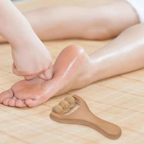 Miniatura 5 de LALAFINA 4 rodillos masajeadores de madera, rodillos de cuentas de mano, herramienta de masaje de acupresión linfática para hombres y mujeres, pies