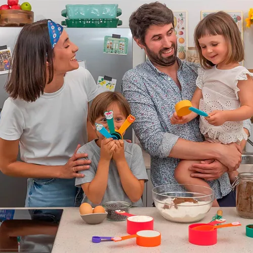 Miniatura 4 de Chefclub Kids Montessori - Juego de utensilios de cocina de 5 piezas, silicona antiadherente resistente al calor para niños y principiantes
