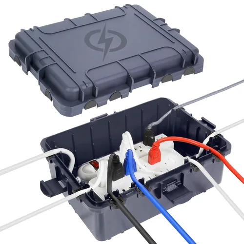 Miniatura 8 de Caja eléctrica grande para exteriores, impermeable, cubierta de cable de extensión IP54, resistente a la intemperie, protege la regleta