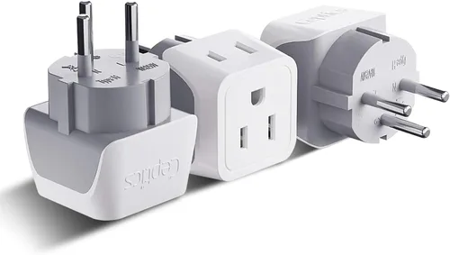 Adaptador de enchufe israelí de Ceptics - Adaptador tipo H 2 en 1, adaptador de enchufe de EE. UU. a Jerusalén - Adaptador de enchufe de viaje
