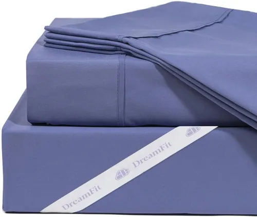 DreamFit DreamCool Juego de Sábanas de Cama Refrescantes de 100% Algodón Egipcio con Correas Elásticas en las Esquinas 400 Hilos Bolsillo Extra